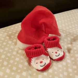 Santa newborn booties